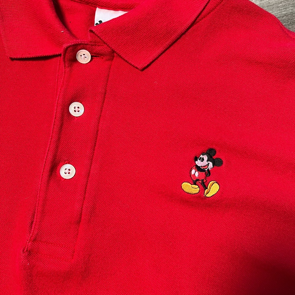 Walt Disney World Men‎ Red Mickey Embroidered Polo- XL